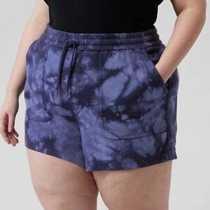 Athleta Farallon Shorts Crystal Blue Tie Dye Size 3X NWT